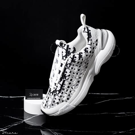 white dior oblique b24 sneaker with cannage motif|christian Dior black sneaker.